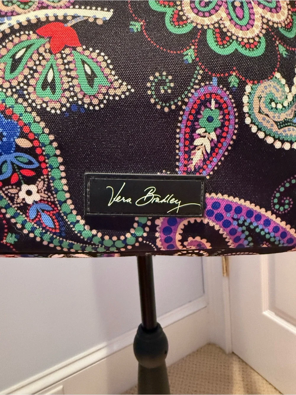 Vera Bradley Black Crossbody with Multicolor Paisley Floral Design